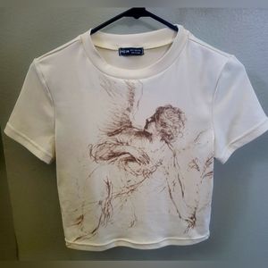 SHEIN Angel Crop Top sz M